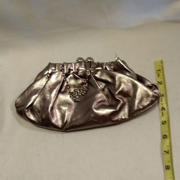 Aldo Silver Clutch Purse With Chain Handle - Picture 5 of 6